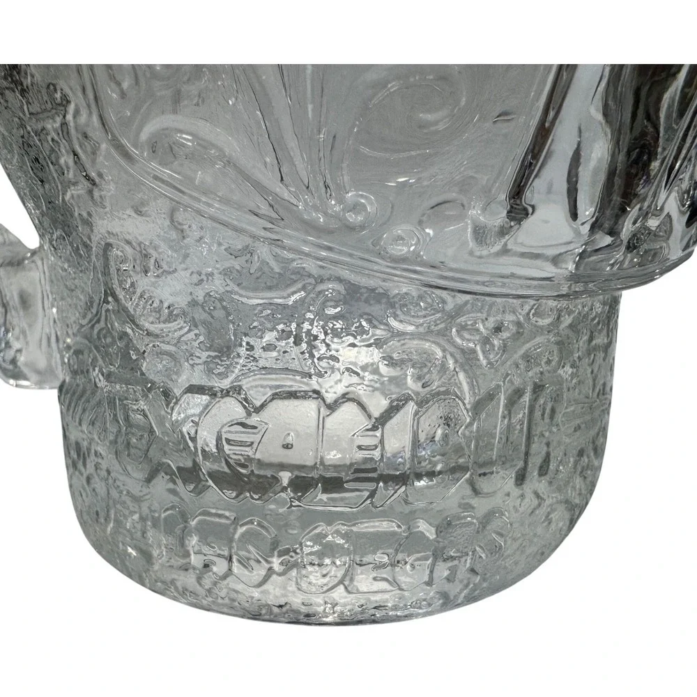 Excalibur Las Vegas Knight Helmet Souvenir Glass Mug Medieval Clear 6in
